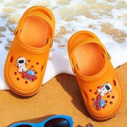 PASSION PETALS Space Theme Applique Detailed Slingback Clogs - Orange-picture-13