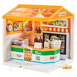 AKN TOYS DIY Cabin Model Mini Convenience Store Scene Free Assembling Children's Puzzle Toys - ( Pack of 1 -Color May Vary )-11