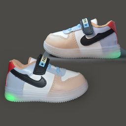 NEW STEPS Colour Blocked LED Velcro Closure Shoes - Peach-image-69