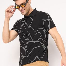 KASMA Men Printed Polo Collar T-shirt-image-74