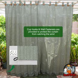 Hippo Loop Curtains with Sun Protection Pack of 2-Moon Stone - 4.5FTX7.5FT image 5