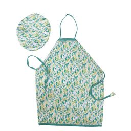 HOUZZCODE Sea Green 2 Pieces Printed Apron With Caps image 4