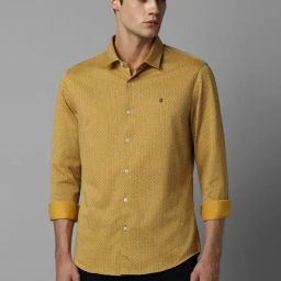Louis Philippe Sport Yellow Cotton Regular Fit Printed Shirt-image-38