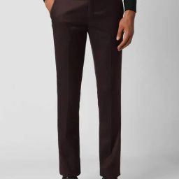 V Dot Maroon Skinny Fit Trousers-image-5