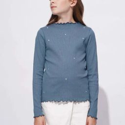 Vero Moda Girls Blue Embroidery Full Sleeves Top-image-26