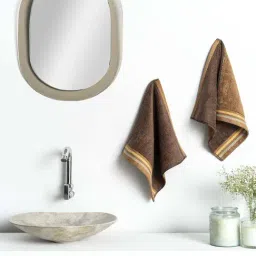 DDecor Brown Cotton 650 GSM Zero Twist Face Towel-image-57