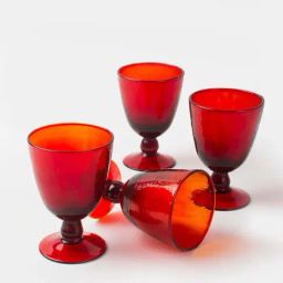 Fabindia Home Vivaram Red Goblets (250ml) - Set of 4 image 3