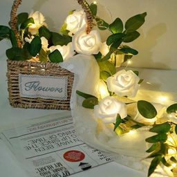 Decorcity 14 Artificial Flower Rose Vine String Light Lamp-21