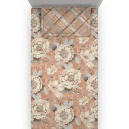 DDECOR Live beautiful Brown Cotton 145 TC Single Bedsheet with 1 Pillow Cover-image-73