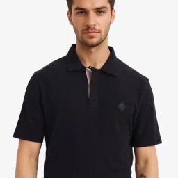 Rare Rabbit Black Regular Fit Solid Polo T-Shirt-image-74
