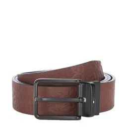 Tommy Hilfiger Desert Brown & Navy Leather Reversible Belt for Men-picture-3