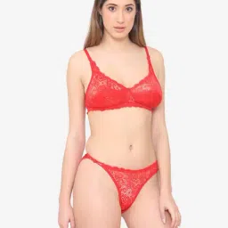 N-Gal Red Lace Bra & Panty Set-image-68