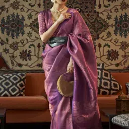 Elora Purple Silk Woven Saree With Unstitched Blouse-image-41