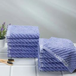 Nautica Cross View Grapemist Cotton 600 GSM Fluffy Zero Twist Face Towel - Set of 12-8
