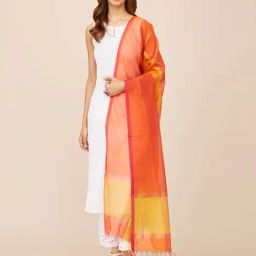 Fabindia Orange Woven Pattern Dupatta-image-97