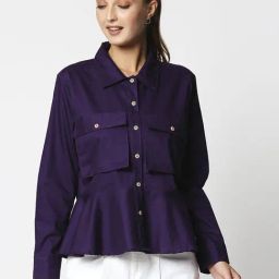 Remanika Purple Pure Cotton Shirt-image-41