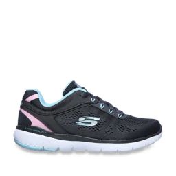 Skechers Women's FLEX APPEAL 3.0-STEADY MOVE Charcoal Turquoise Casual Lace Up Shoe-image-3