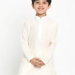 VASTRAMAY Kids White Regular Fit Kurta-image-71