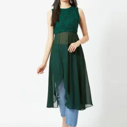 Miss Chase Green Self Pattern Tunic-image-9