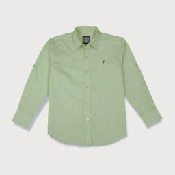Palm Tree Kids Green Cotton Printed Full Sleeves Shirt-image-91