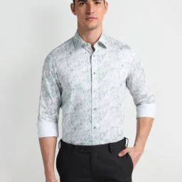 Arrow Green Cotton Regular Fit Abstract Shirt-image-66