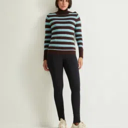 Cover Story Brown & Blue Striped Pullover-image-63