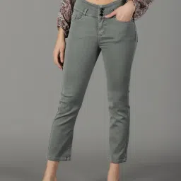 SHOWOFF Grey Regular Fit High Rise Jeans-14