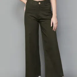Colour Me by Melange Olive Regular Fit Mid Rise Trousers-image-47