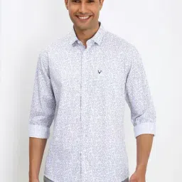 Allen Solly White Cotton Slim Fit Printed Shirt-picture-13