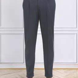 KLOTTHE Men Cotton Rich Slim Fit Formal Trousers-image-81
