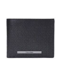 CALVIN KLEIN Black Logo Leather Bi-Fold Wallet-43