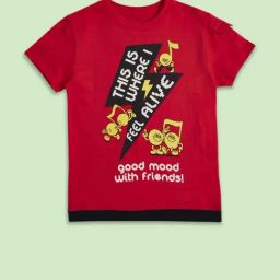Pantaloons Junior Kids Red Cotton Printed T-Shirt-picture-13