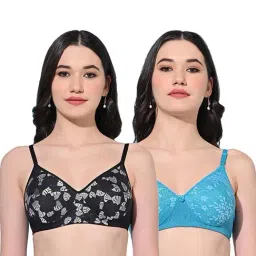 FIMS Black & Blue Printed Bras - Pack Of 2-image-75