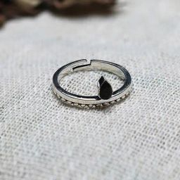AVNI by GIVA 92.5 Sterling Silver Black Drop Ring for Women-image-32