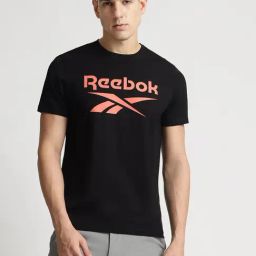 Reebok Black Regular Fit Printed T-Shirt-image-16