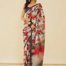 Soch Multicolored Floral Print Saree With Unstitched Blouse-picture-10