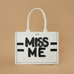 Ginger by Lifestyle White Printed Tote Handbag-picture-43