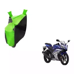 Auto Pearl Waterproof Two Wheeler Cover For Yamaha YZF R15 Ver 2.0 (Green & Black)-image-88