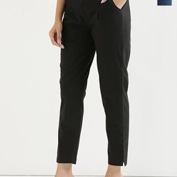 DIGITAL SHOPEE Women Pack Of 2 Solid Relaxed Fit Trousers-image-75
