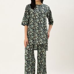 Clt.s Floral Printed Pure Cotton Night Suit-image-22