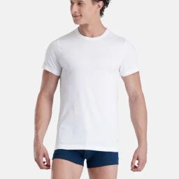 FCUK White Cotton Solid Short Sleeve Vests-image-36