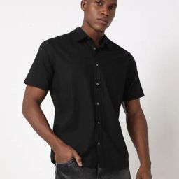 GAP Black Regular Fit Solid Shirt-picture-28