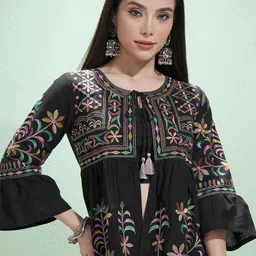 Vishudh Women Embroidered Ethnic Shrug-49