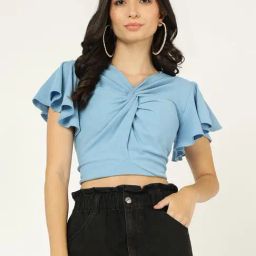 Prettify Blue Regular Fit Crop Top-picture-48
