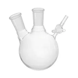 ABGIL 250 ml Schlenk Boiling Flask Round Bottom Transparent 2 Neck Heavy Wall with Interchangeable Joint, SFB-312-04-15