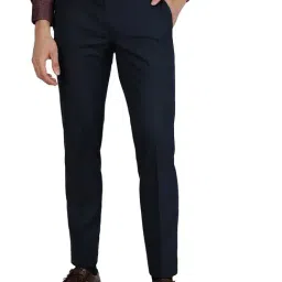 Metal Navy Blue Slim Fit Trousers-picture-14