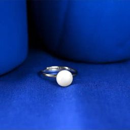Clara 925 Silver Platinum Plated Mazzi Real Pearl Adjustable Finger Ring for Women-image-82
