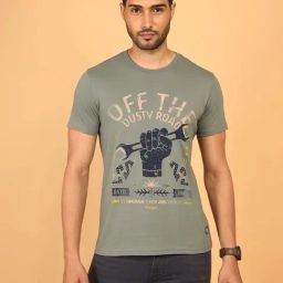 Wrangler Olive Regular Fit Graphic Print Cotton Crew T-Shirt-picture-15