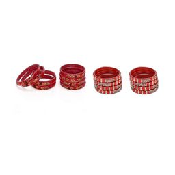 1ST TIME Set Of 16 Red Alloy Artificial Stones & Beads Antique Bangles-picture-49