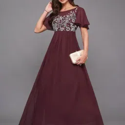 Miss Chase Wine Embellished Maxi Dress-image-32